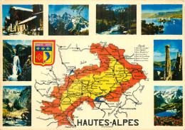 CP Avec Carte Géographique Et Multivues  LES HAUTES ALPES - Andere & Zonder Classificatie