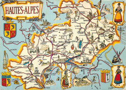 CP Avec Carte Géographique Et Multivues  LES HAUTES ALPES - Sonstige & Ohne Zuordnung