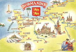 CP Avec Carte Géographique Et Multivues  LA NORMANDIE - Other & Unclassified