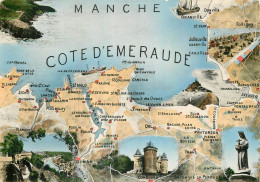 CP Avec Carte Géographique Et Multivues  LA COTE D'EMERAUDE - Andere & Zonder Classificatie