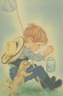 Illustration L'Enfant Avec Osn Bocal à Poissons Et Osn Chien - Other & Unclassified