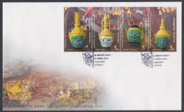 Thailand 2014 FDC Thai Heritage COnservation, Demons, Demon, Religion, Buddhism, Mask, Masks, Culture, First Day Cover - Thailand