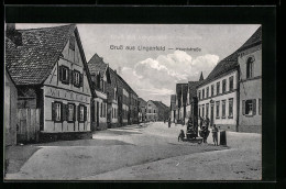 AK Lingenfeld, Hauptstrasse Mit Brunnen  - Autres & Non Classés