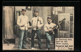 AK Soldaten Der Reserve Mit Instrumenten An Einem Sonntag  - Guerre 1914-18