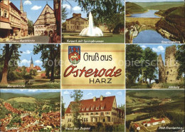 72370675 Osterode Harz Rathaus Marktkirche Kurpark Springbrunnen Soesetalsperre  - Osterode