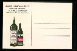 AK Fürth, König Ludwig Quelle Und Dosana-Sprudel, Tafelwasser-Flaschen  - Advertising