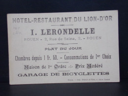 141 CHROMOS . PUBLICITE . HOTEL RESTAURANT DU LION D OR . I. LERONDELLE . ROUEN . 2 RUE DE LA SEINE. Mme SAN GENE - Publicités