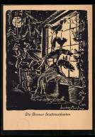 Künstler-AK Die Bremer Stadtmusikanten Schauen Durchs Fenster  - Fairy Tales, Popular Stories & Legends