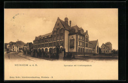 AK Weinheim A. D. B., Gymnasium Mit Direktionsgebäude  - Weinheim