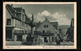 AK Weinheim A. D. B., Haupt-Strasse Mit Rodensteinbrunnen  - Weinheim