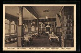 AK Ober-Ricklingen, Restaurant Vereinshaus Heinrich Mensing, Innenansicht  - Other & Unclassified