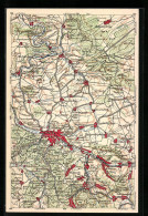 AK Eisenach, Landkarte Der Umgebung, Wona-Verlag  - Cartes Géographiques