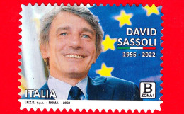 ITALIA - Usato - 2022 - David Sassoli (1956-2022), Giornalista, Politico – B Zona 1 - 2021-...: Oblitérés