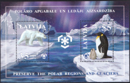 ARCTIC-ANTARCTIC, LATVIA 2009 PRESERVATION OF POLAR REGIONS S/S OF 2** - Préservation Des Régions Polaires & Glaciers