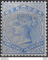 1884 Bermuda Vittoria 2½p. Deep Ultramarine MH SG N. 27 - Sonstige & Ohne Zuordnung