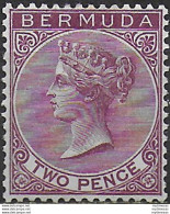 1893 Bermuda Vittoria 2p. Aniline Purple MH SG N. 26 - Autres & Non Classés