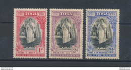 1938 TONGA -  SG 71/73 - 20° Anniversary Of Queen Salote's , 3 Val , MLH* - Altri & Non Classificati