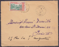 Guyane Française - Env. Affr. N°121 Càd CAYENNE /1-10-1937 Pour PARIS Réexpédiée (ouverte Sur 3 Côtés) - Lettres & Documents