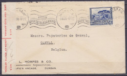 Afrique Du Sud - Env. Affr. 3d Flam. DURBAN /-1.XII 1939 Pour Les Papeteries De GENVAL - Bande Censure Sudafricaine - Briefe U. Dokumente