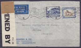 Afrique Du Sud - Env. Par Avion Affr. 1S3d Flam. JOHANNESBURG /2.III 1940 Pour Papeteries De GENVAL - Bance Censure - Covers & Documents