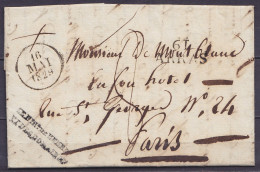 France - L. De ARRAS - Cachet Date "16 MAI 1829" Pour PARIS - Griffe "6I/ ARRAS - Port "8" - Griffe "? … ET DES DOMAINES - 1801-1848: Precursors XIX
