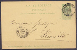 EP CP 5c Vert (type N°56) De LES BULLES Càd JAMOIGNE /10 DECE 1902 Pour FLORENVILLE - Postcards 1871-1909