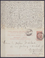 EP CP Avec Partie 'réponse' 10c Rouge-brun (type N°57) Càd BRUGES (STATION) /21 AVRIL 1901 Pour MEZIERES France (aller)  - Reply Paid Cards