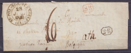 L. Càd ST-POL-SUR-TERNOISE /28 JUIL 1840 (Pas-de-Calais) Pour Château … à ATH - Griffes [SR] & [2.R] - Port "6" Au Tampo - 1830-1849 (Belgio Indipendente)