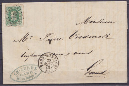 L. Affr. N°30 Lpts "139" Càd DC GAND (STATION) /30 AOUT 1870 Pour E/V (au Dos: Càd Arrivée SC GAND) - 1869-1883 Leopold II.