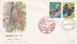 FDC 1987 JAPON - Vlinders