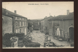 55 - OURCHES - RUE DE L'EGLISE - ATTELAGE TRANSPORTANT DES CAISSES DE VIN - Autres & Non Classés