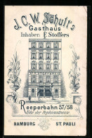 Künstler-AK Hamburg-St. Pauli, J. C. W. Schults Gasthaus, Reeperbahn 57 /58 Ecke Sophienstrasse  - Mitte