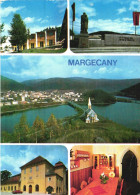 MARGECANY, MULTIPLE VIEWS, ARCHITECTURE, BRIDGE, CHURCH, STATUE, FLAG, CAR, SLOVAKIA, POSTCARD - Slovakia