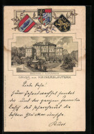 Passepartout-Lithographie Kaiserslautern, Bezirks-Commando, Wappen  - Autres & Non Classés