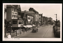 AK Rüdesheim A. Rh., Rheinstrasse Mit Auto Und Hotel Traube  - Rüdesheim A. Rh.