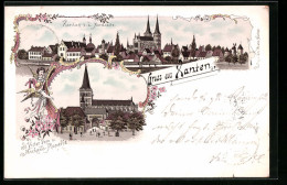 Lithographie Xanten, Teilansicht Von Der Nordseite, St. Victor Dom Und Michaels-Kapelle  - Xanten