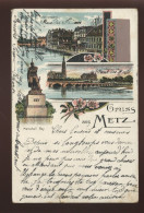 57 - METZ - CARTE LITHOGRAPHIQUE GRUSS - 3 VUES - VOIR ETAT - Metz