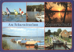72368263 Scharmuetzelsee Surfer Sonnenuntergang Boote Schleuse Scharmuetzelsee - Bad Saarow