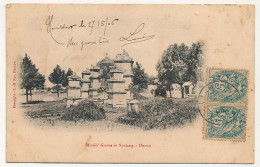 CPA - CHINE - HONAN - Monks' Graves In Syniang - Affr Coté Vue 5c Blanc X2 Cad Shang-Hai Chine 1906 - China