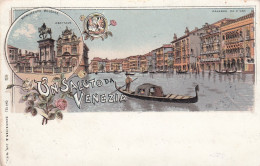 VENEZIA-UN SALUTO DA..-CARTOLINA GRUSS AUS -VIAGGIATA IL 31-7-1897-RETRO INDIVISO - Venezia (Venice)