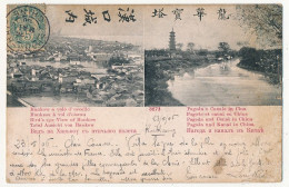 CPA - CHINE - HANKOW à Vol D'oiseau / Pagode Et Canal En Chine - Affr 5c Blanc X2 Cad Shang-Hai Chine 1906 - China