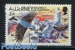 Alderney 1991 37p, Stamp Out Of Set, Mint NH, Nature - Various - Birds - Lighthouses & Safety At Sea - Vuurtorens