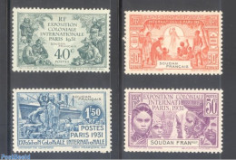 French Sudan 1931 Colonial Exposition 4v, Mint NH, Transport - Various - Ships And Boats - World Expositions - Ships