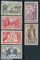 French Oceania 1937 World Expo Paris 6v, Unused (hinged), Transport - Various - Ships And Boats - World Expositions - Bateaux
