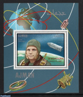 Ajman 1969 Y. Gagarin Overprint S/s, Mint NH, Transport - Space Exploration - Ajman