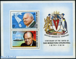 British Antarctica 1974 Sir Winston Churchill S/s, Mint NH, History - Transport - Various - Churchill - Ships And Boat.. - Sir Winston Churchill