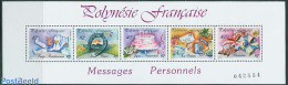 French Polynesia 1989 Greeting Stamps S/s, Mint NH, Health - Science - Food & Drink - Health - Telephones - Neufs