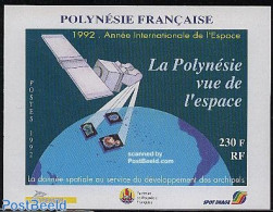 French Polynesia 1992 Islands From Space S/s, Mint NH, Transport - Various - Space Exploration - Maps - Ongebruikt