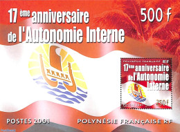 French Polynesia 2001 Autonomy 17th Anniversary S/s, Mint NH, History - Flags - History - Neufs