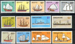 Singapore 1980 Definitives, Ships 13v, Mint NH, Transport - Ships And Boats - Bateaux